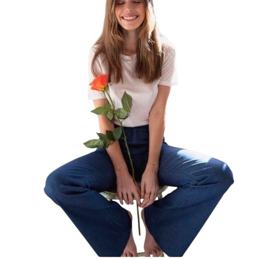 Avec Les Filles Dark Wash High Waist Wide Leg Jeans